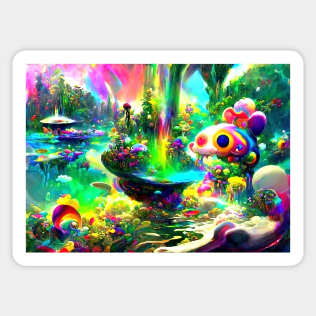 Color Globs | Rainbow Water Forest Sticker by AlexandrAIart